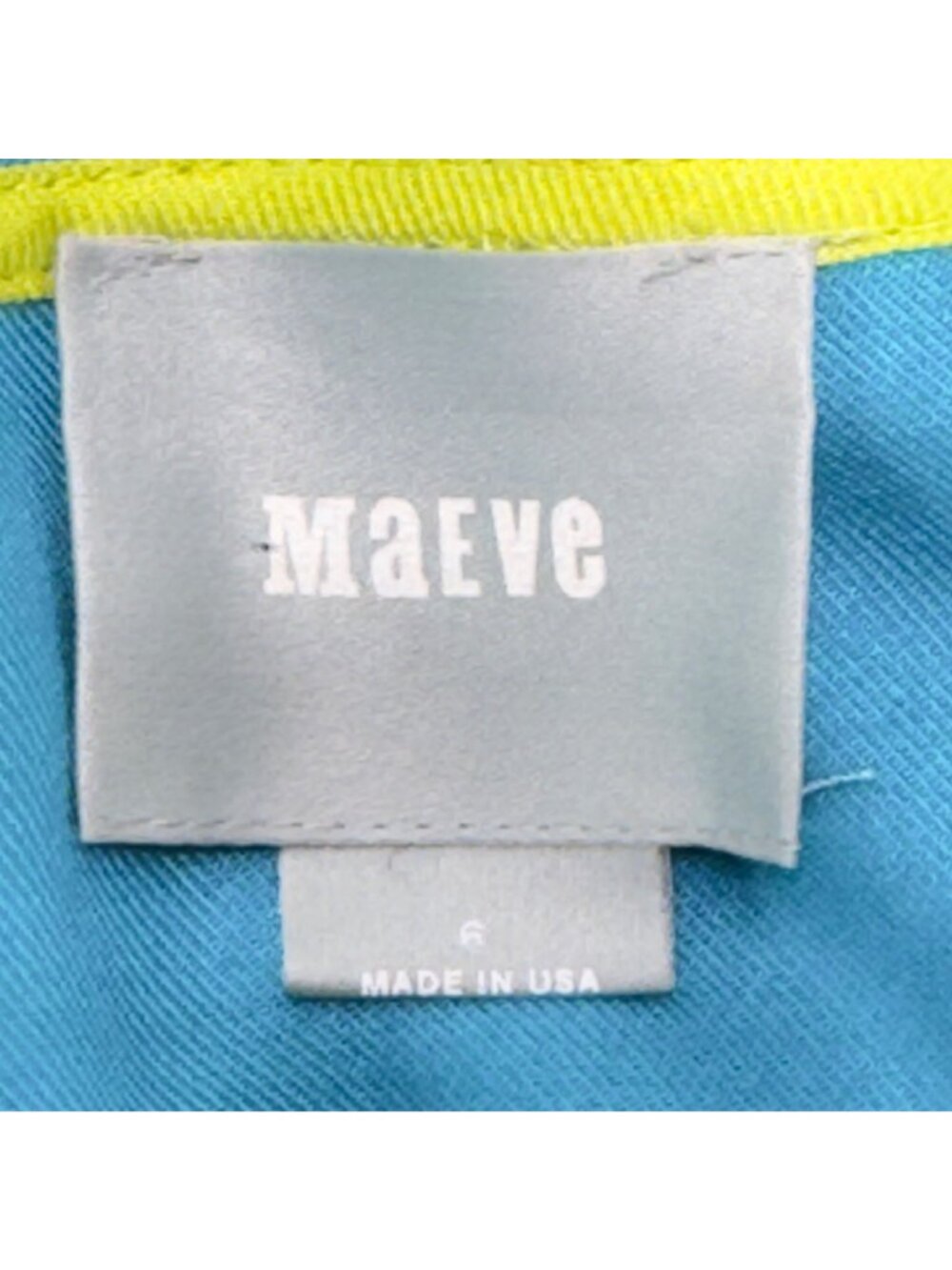 MAEVE ANTHROPOLOGIE Women’s Dress Blue Yellow Color-block Rayon Size 6 - Picture 8 of 12
